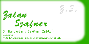 zalan szafner business card